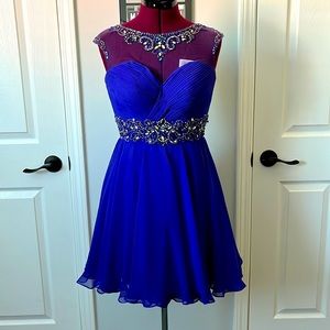 Royal Blue dress with a little bounce.